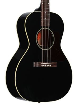 Gibson L00 Original Acoustic Electric Ebony with Case Body Angled View